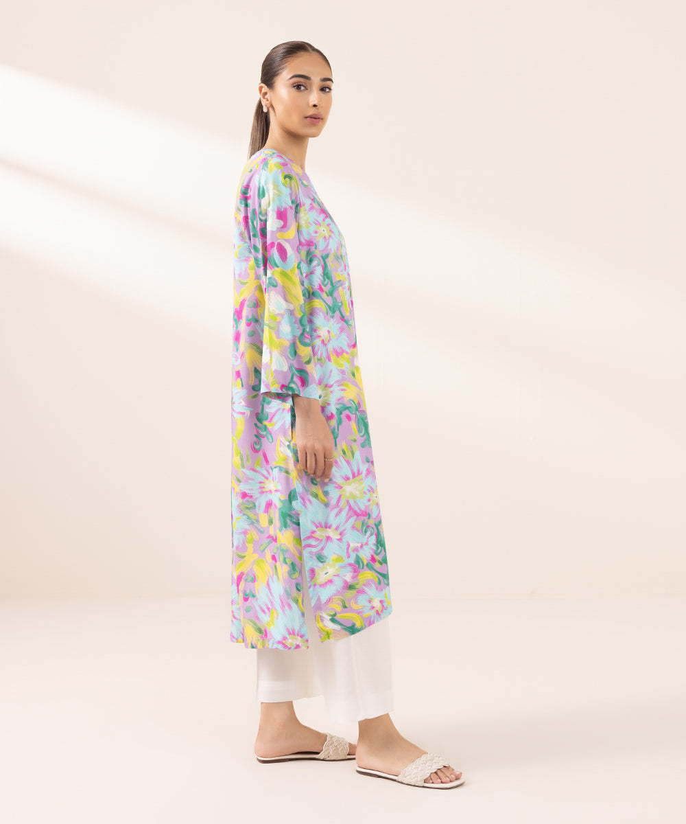 Women's Pret Arabic Lawn Printed Multi A-Line Shirt