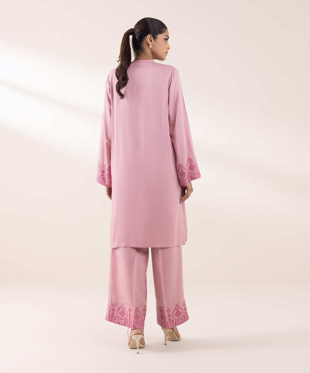 Women's Pret Bedford Embroidered Tea Pink A-Line Shirt