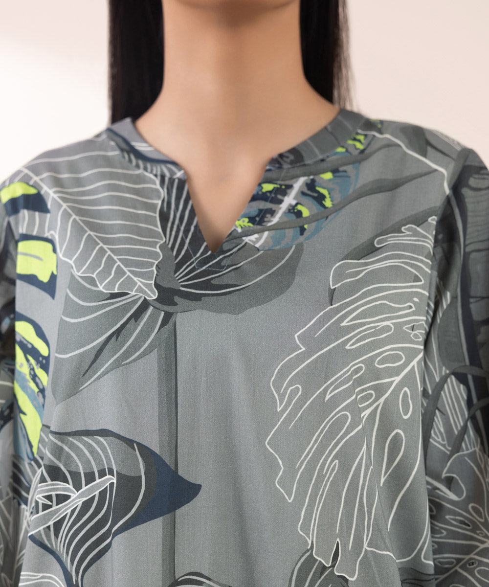 Women's Pret Lawn Grey Printed A-Line Shirt