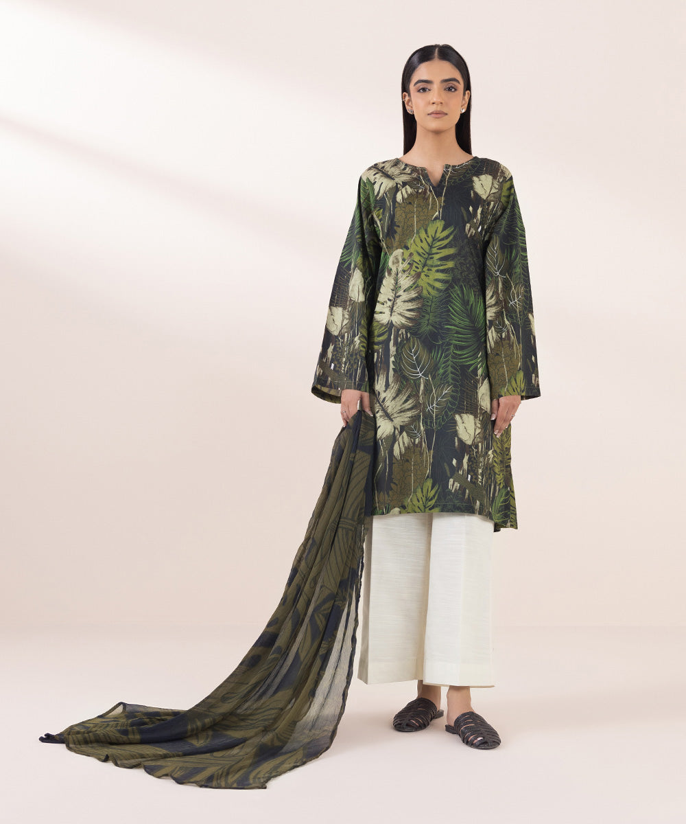 Women's Pret Lawn Green Printed Boxy Shirt