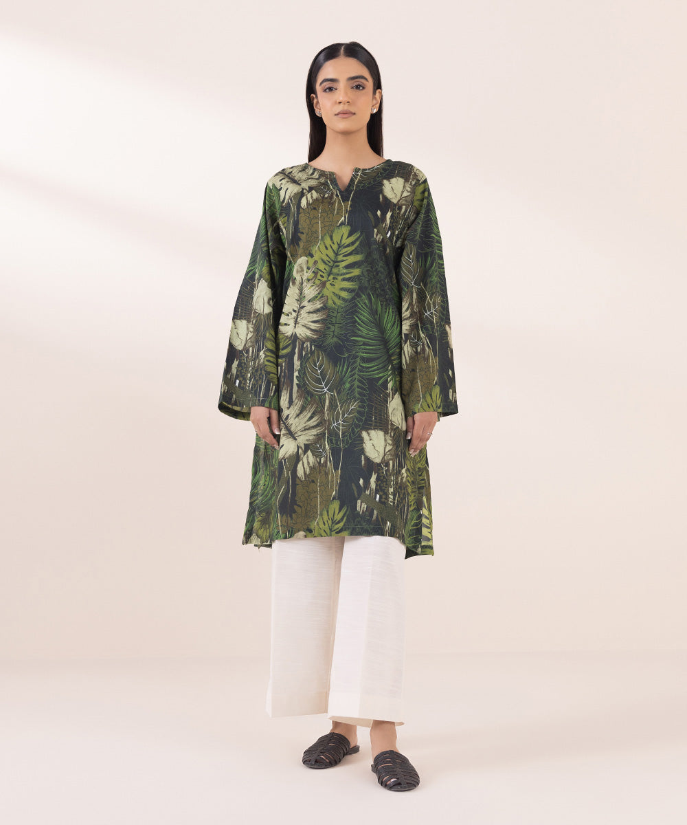 Women's Pret Lawn Green Printed Boxy Shirt