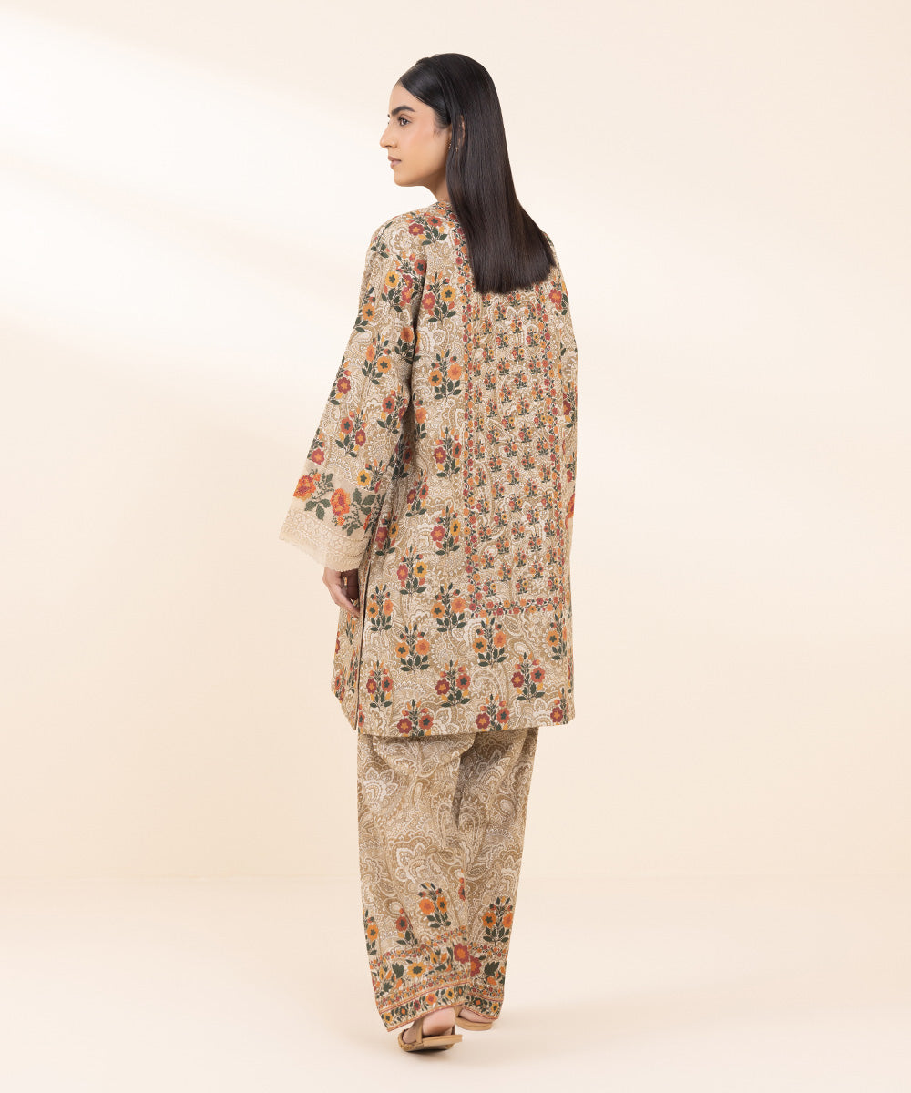 Women's Unstitched Khaddar Embroidered Multi 2 Piece Suit