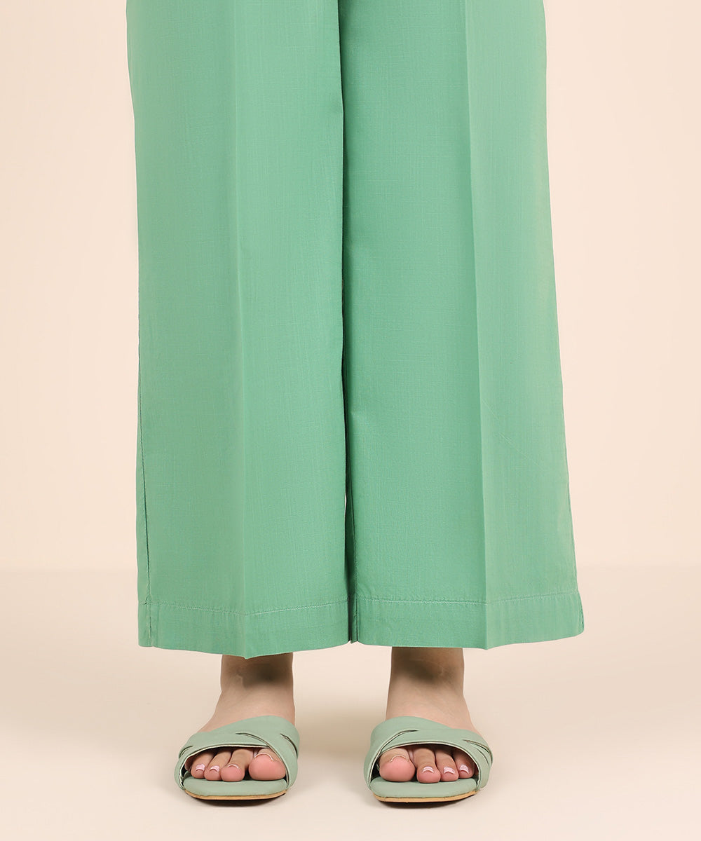 Women's RTW Cross Hatch Green Solid Culottes