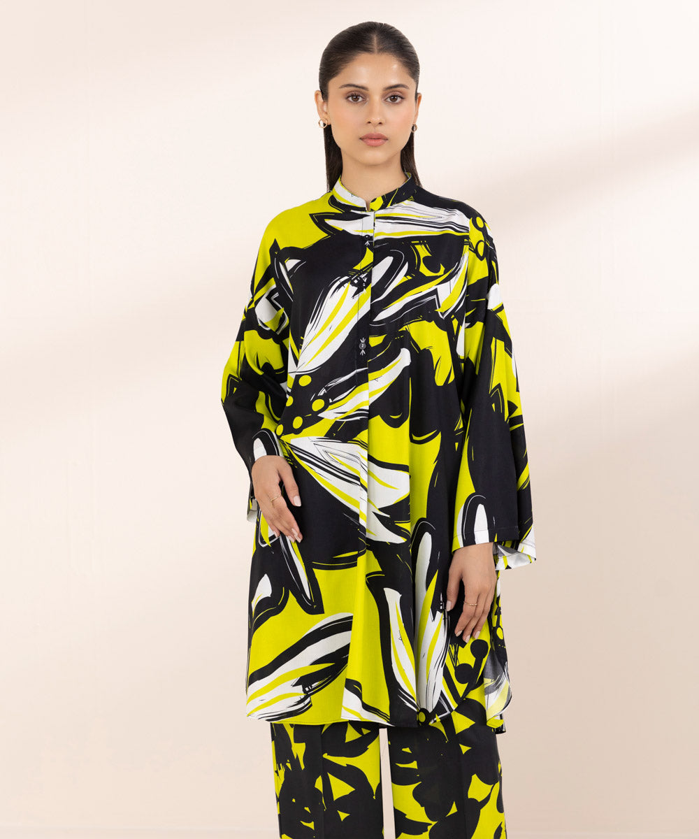 Women's RTW Arabic Lawn Multi Printed Drop Shoulder Shirt