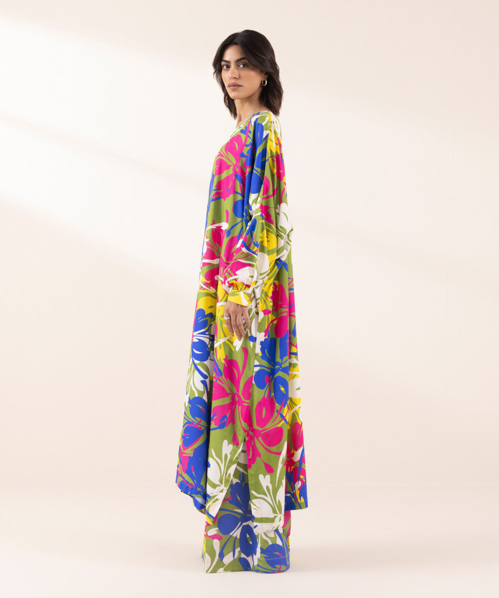 Women's RTW Arabic Lawn Multi Printed Drop Shoulder Shirt