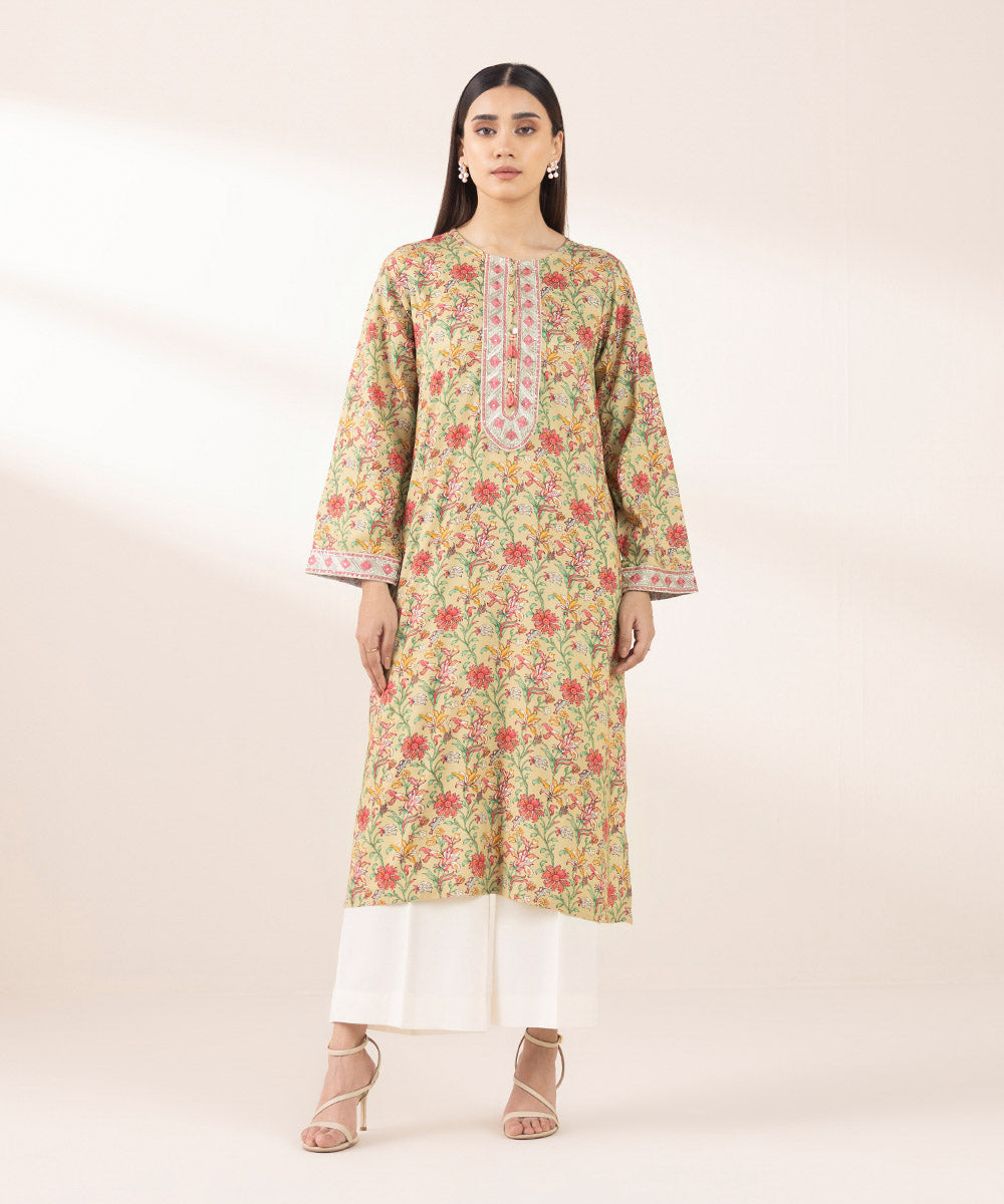 Women's Pret Arabic Lawn Multi Embroidered A-Line Shirt