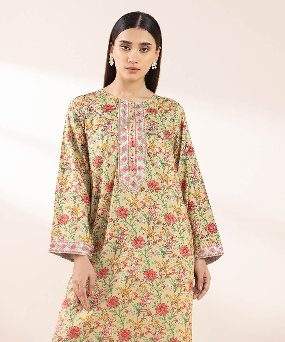 Women's Pret Arabic Lawn Multi Embroidered A-Line Shirt