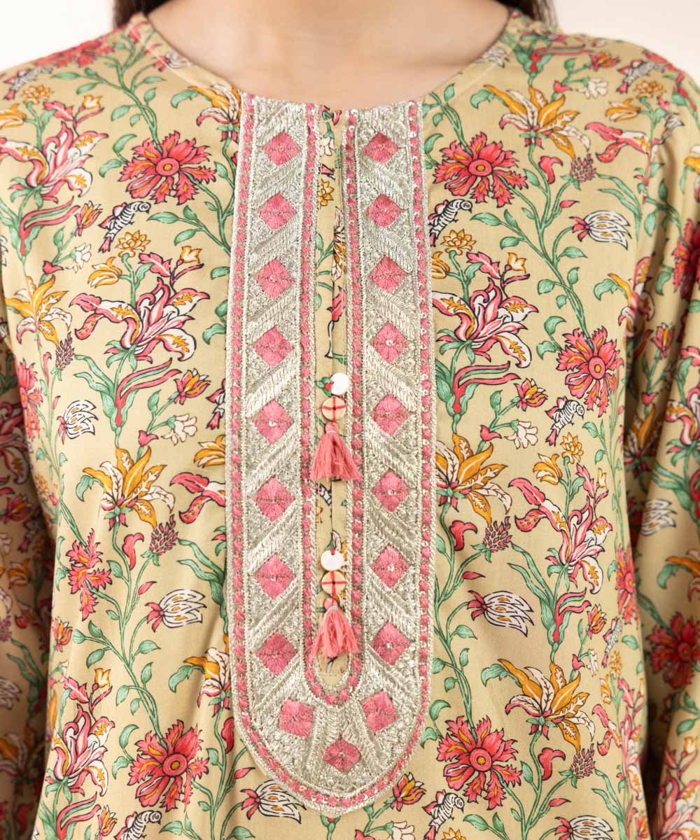 Women's Pret Arabic Lawn Multi Embroidered A-Line Shirt