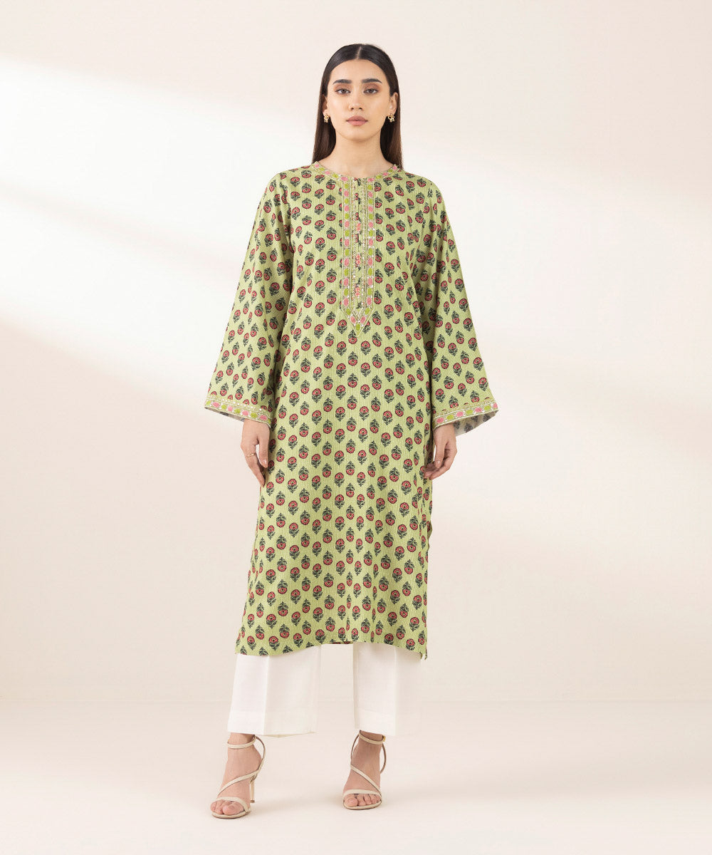 Women's Pret Arabic Lawn Multi Embroidered A-Line Shirt