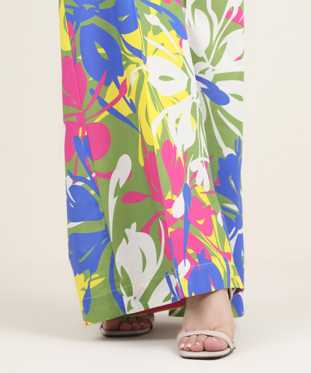 Women's RTW Cambric Multi Printed Flared Pants