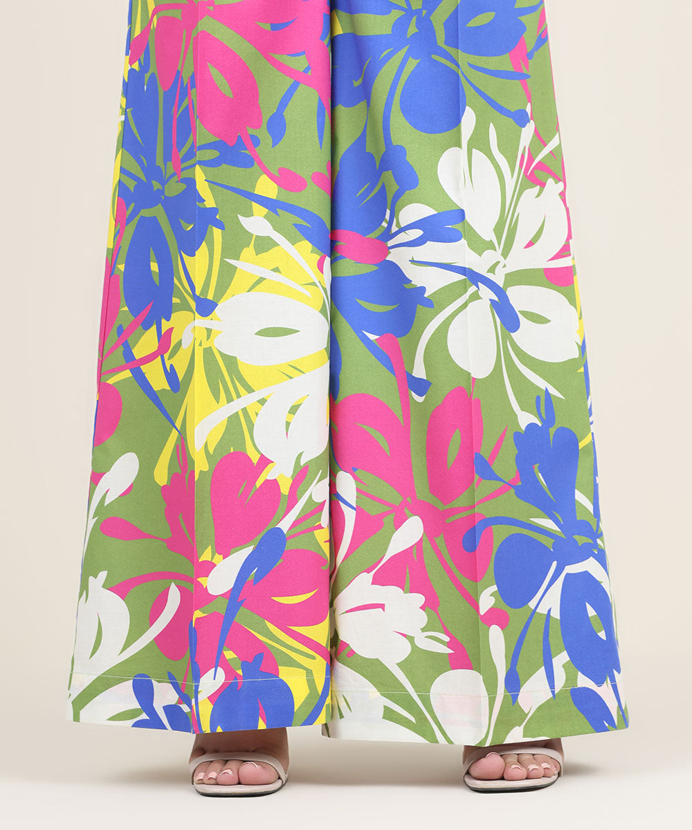 Women's RTW Cambric Multi Printed Flared Pants