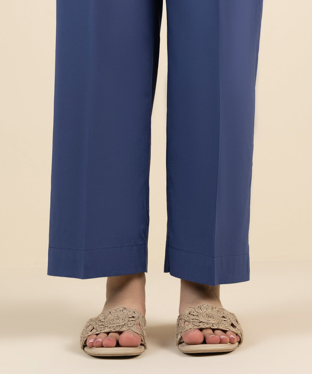 Cotton Viscose Straight Pants