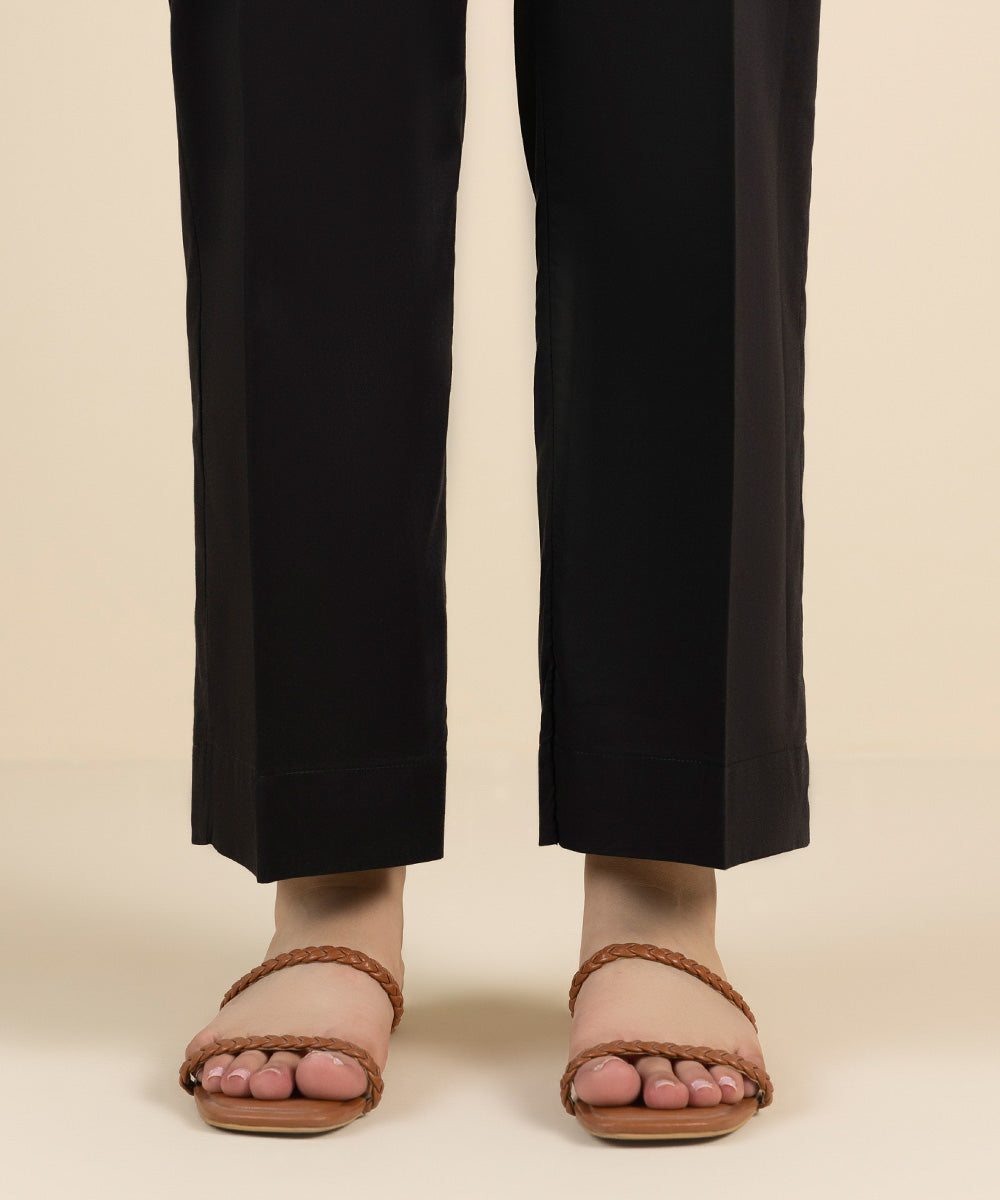 Cotton Viscose Straight Pants