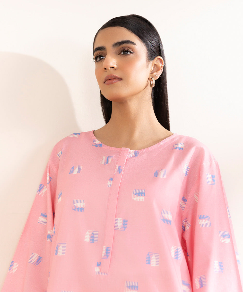 Women's Pret Lawn Pink Printed A-Line Shirt