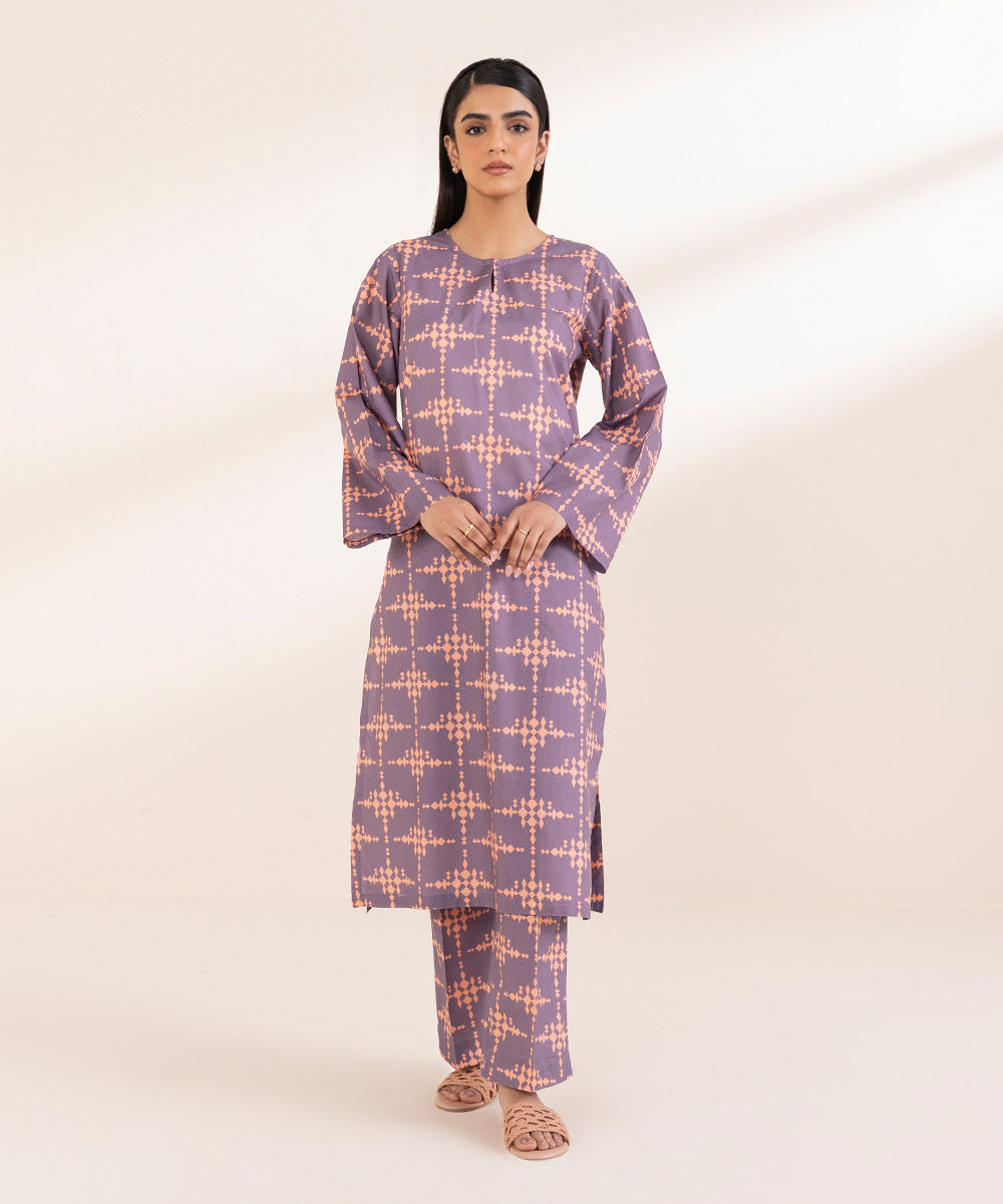 Women's Pret Lawn Purple Printed A-Line Shirt