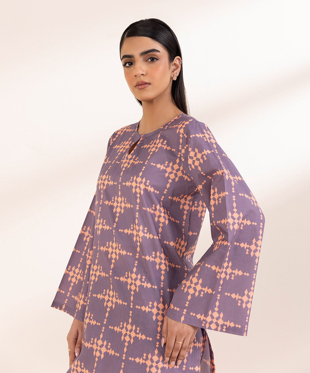 Women's Pret Lawn Purple Printed A-Line Shirt