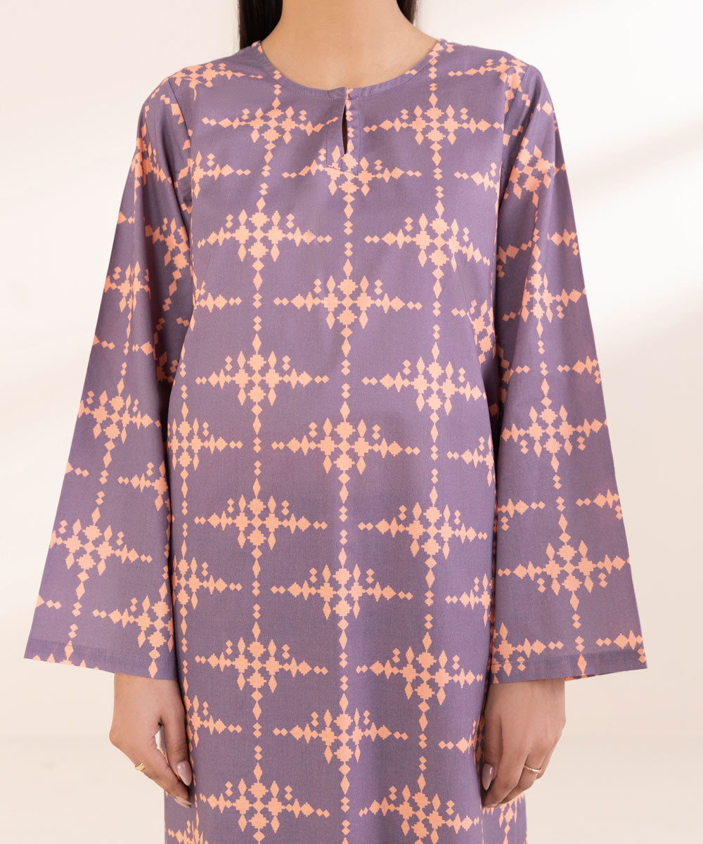 Women's Pret Lawn Purple Printed A-Line Shirt