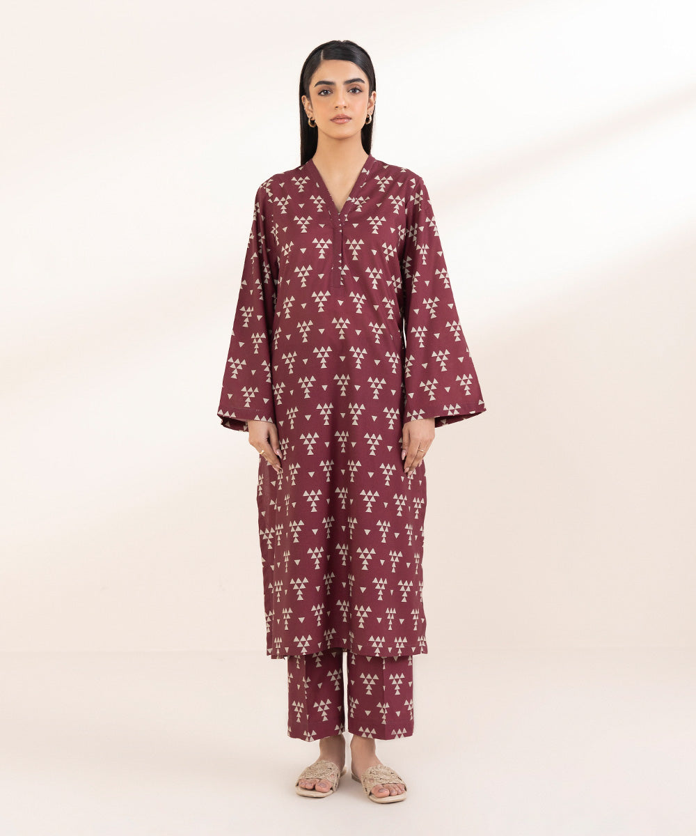 Women's Pret Lawn Red Printed A-Line Shirt