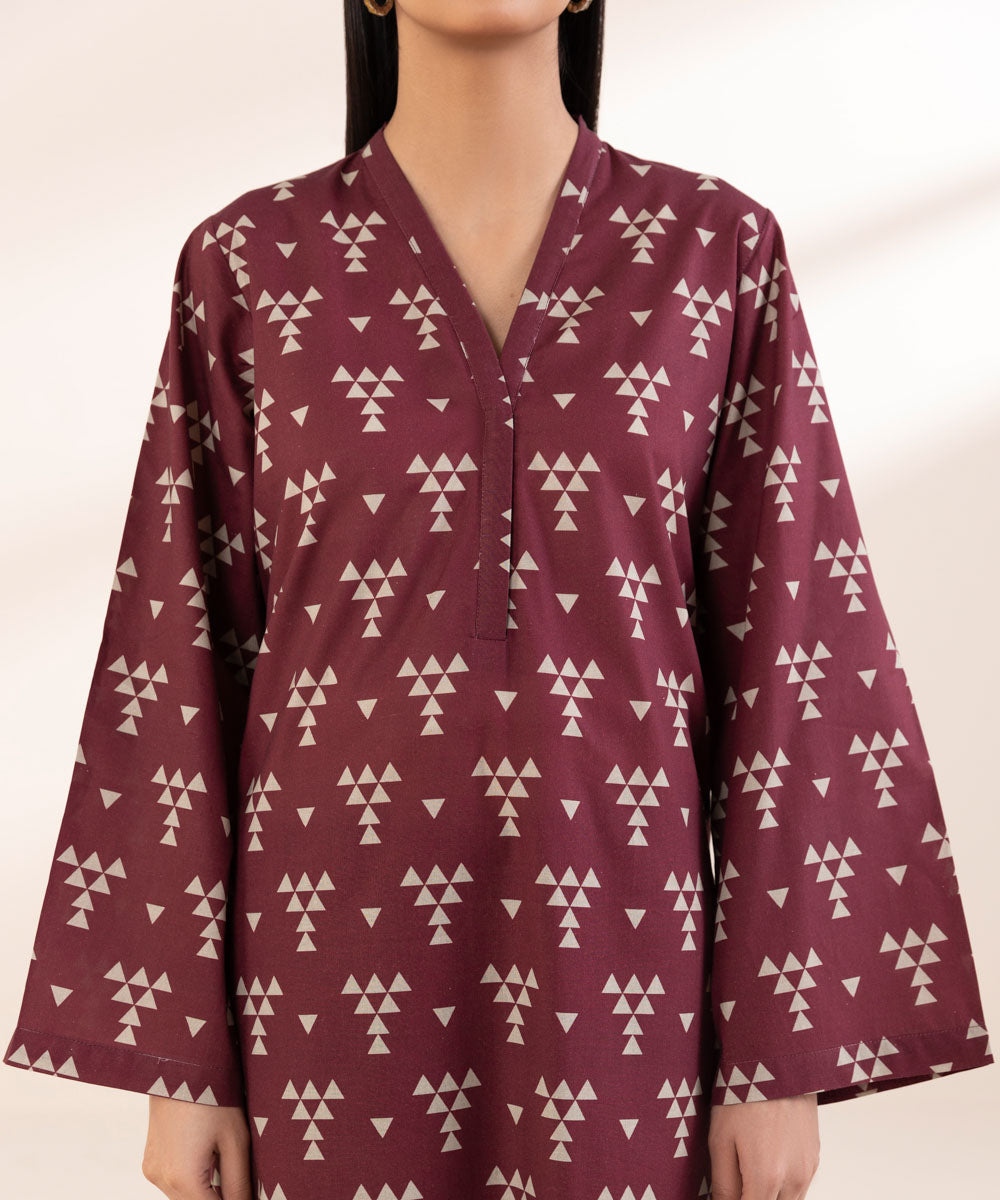 Women's Pret Lawn Red Printed A-Line Shirt