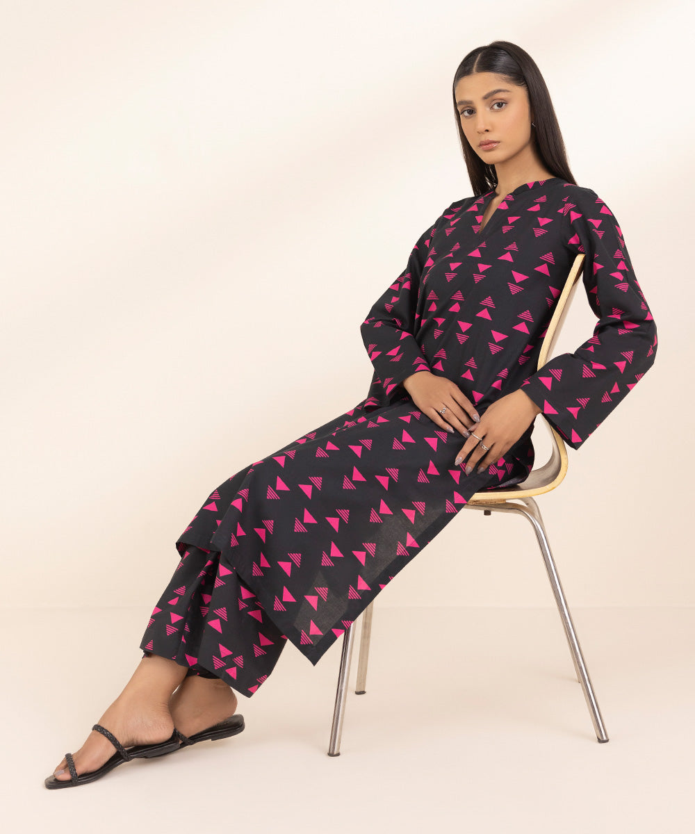 Women's Pret Lawn Black Printed A-Line Shirt