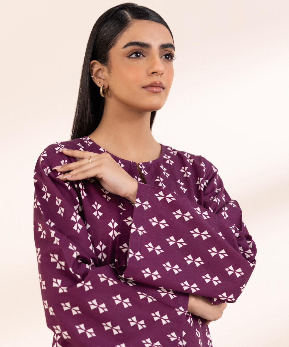 Women's Pret Lawn Purple Printed A-Line Shirt