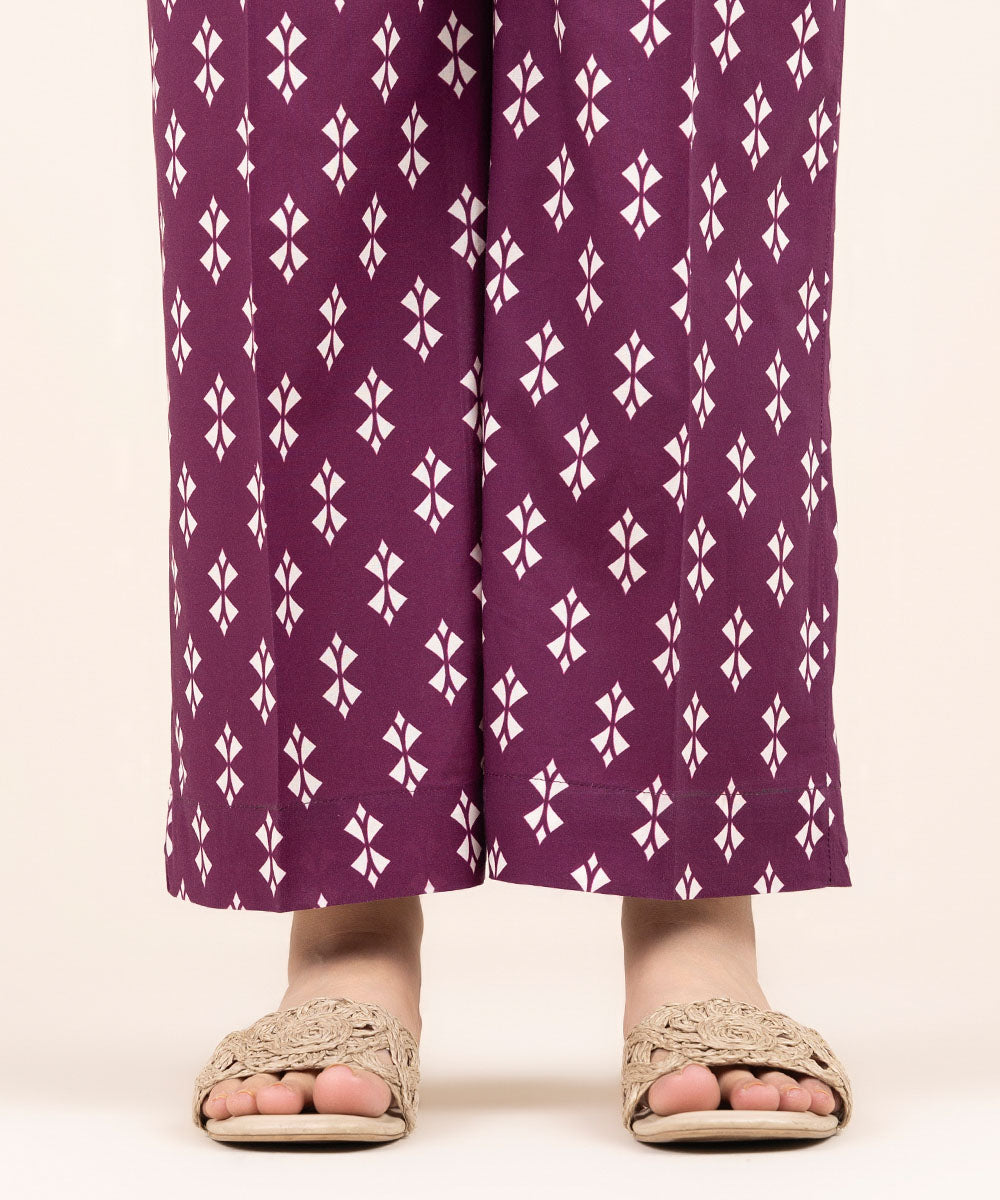 Printed Cambric Straight Pants