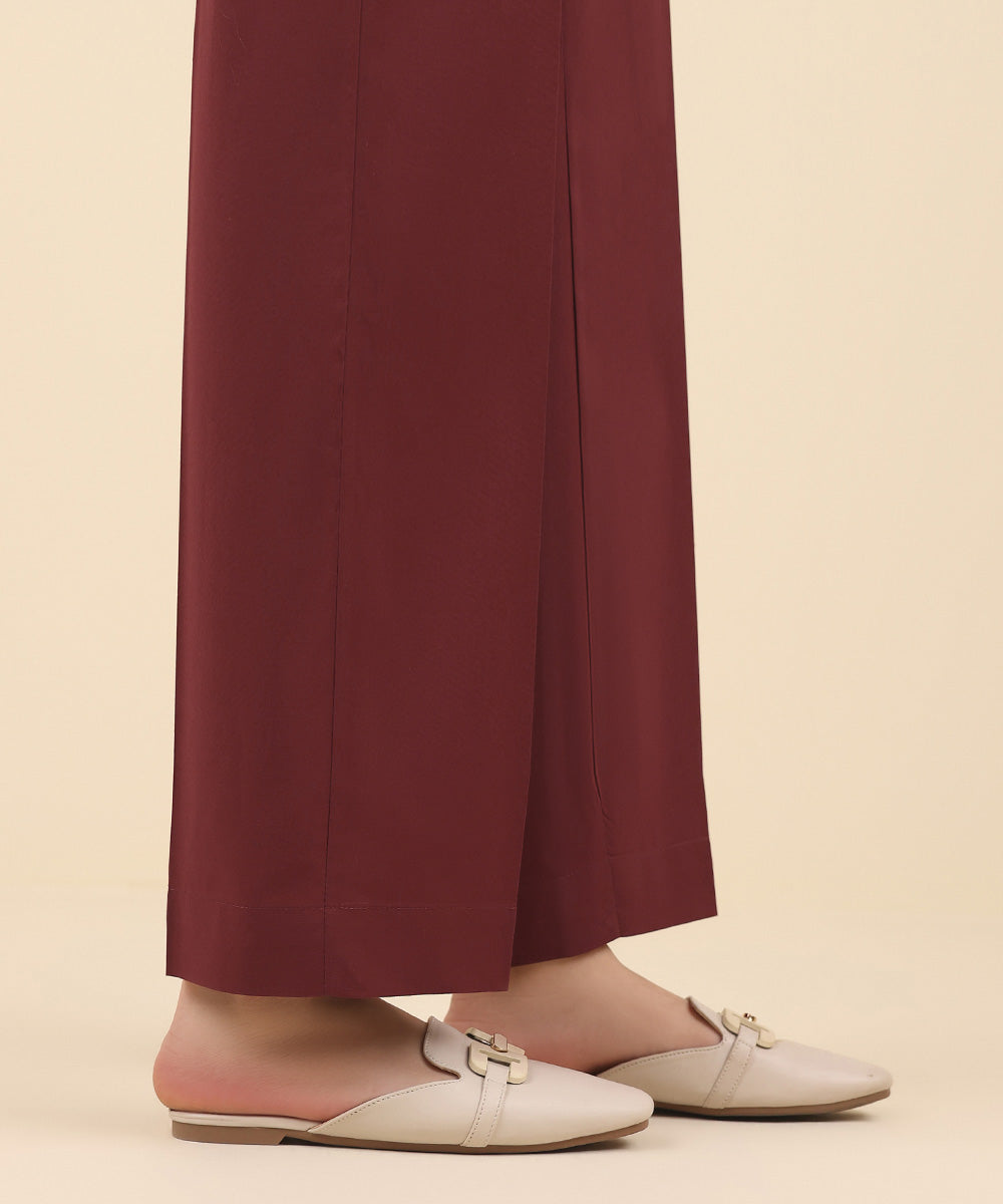 Women's Pret Cambric Red Solid Culottes