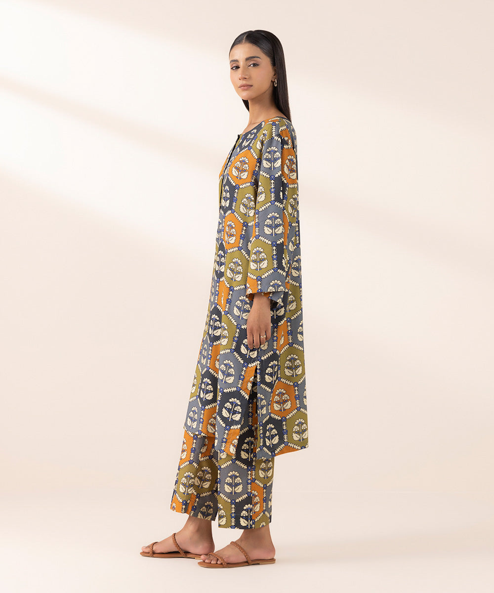 Women's Pret Arabic Lawn Multi Printed Straight Shirt