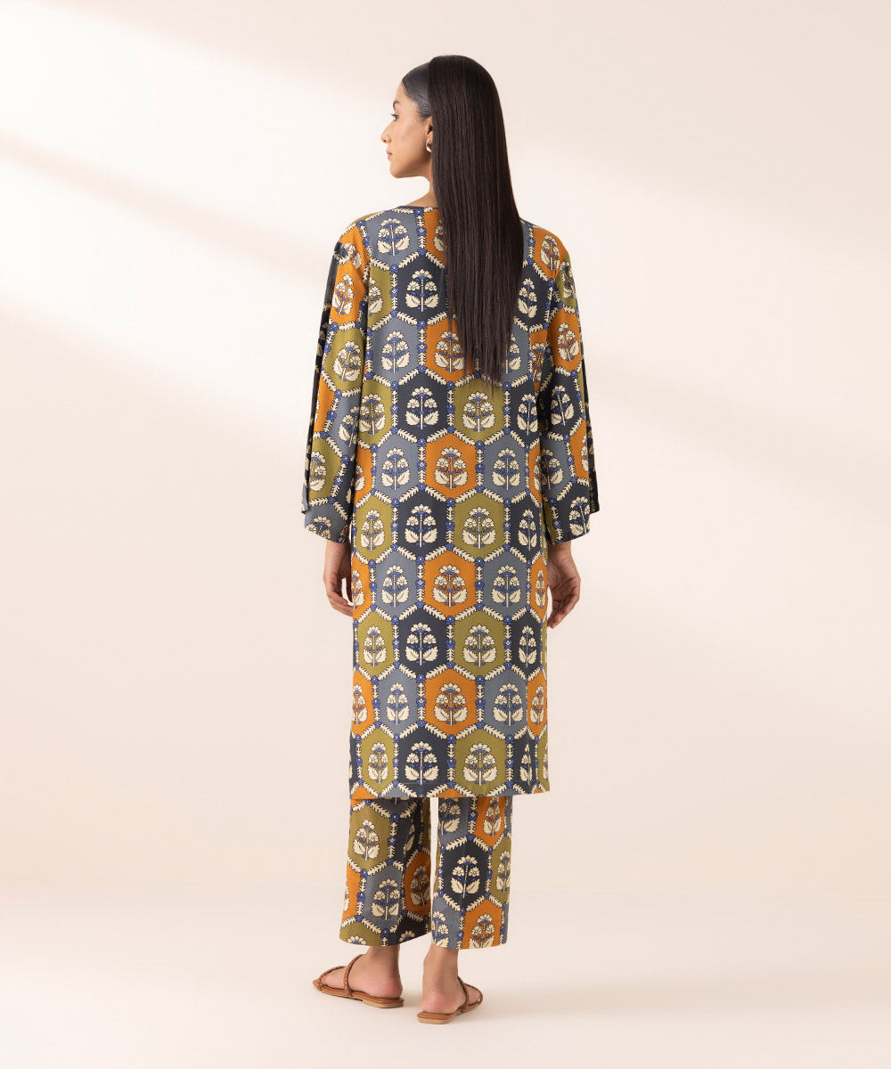 Women's Pret Arabic Lawn Multi Printed Straight Shirt