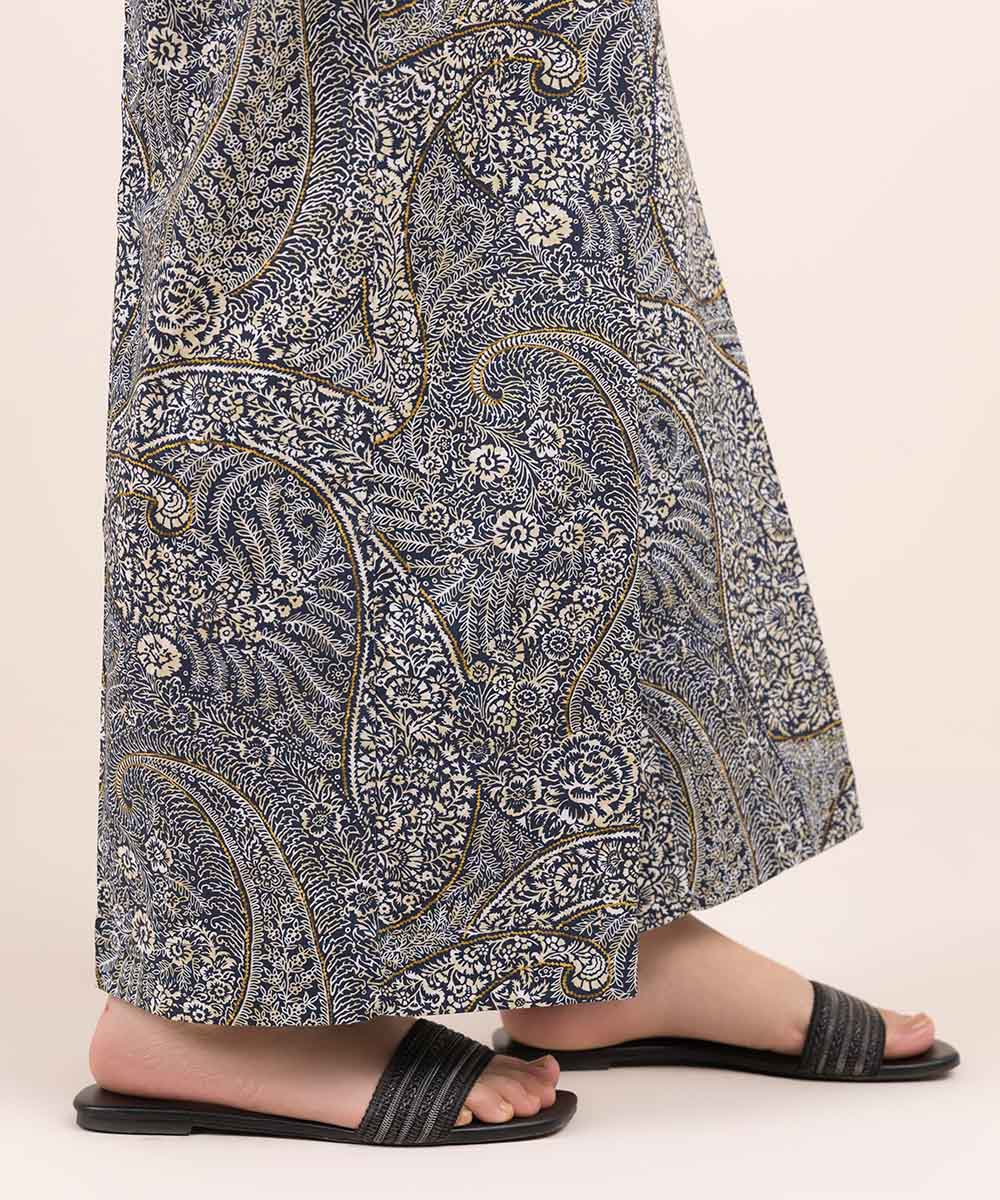 Women's Pret Cambric Blue Printed Culottes