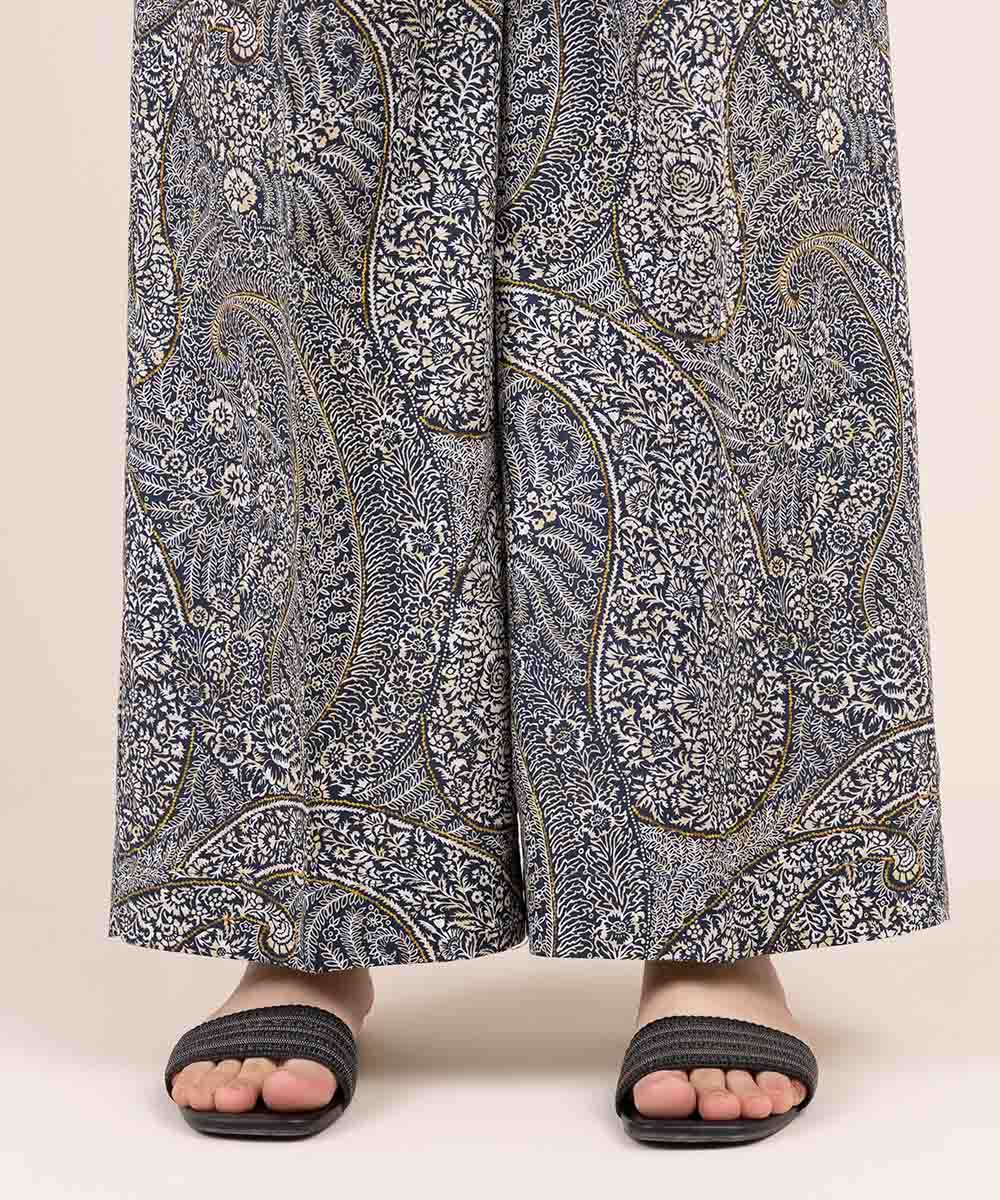 Women's Pret Cambric Blue Printed Culottes