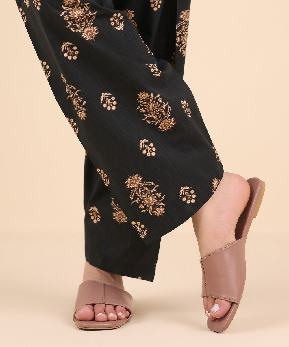 Women's Pret Cambric Black Printed Shalwar