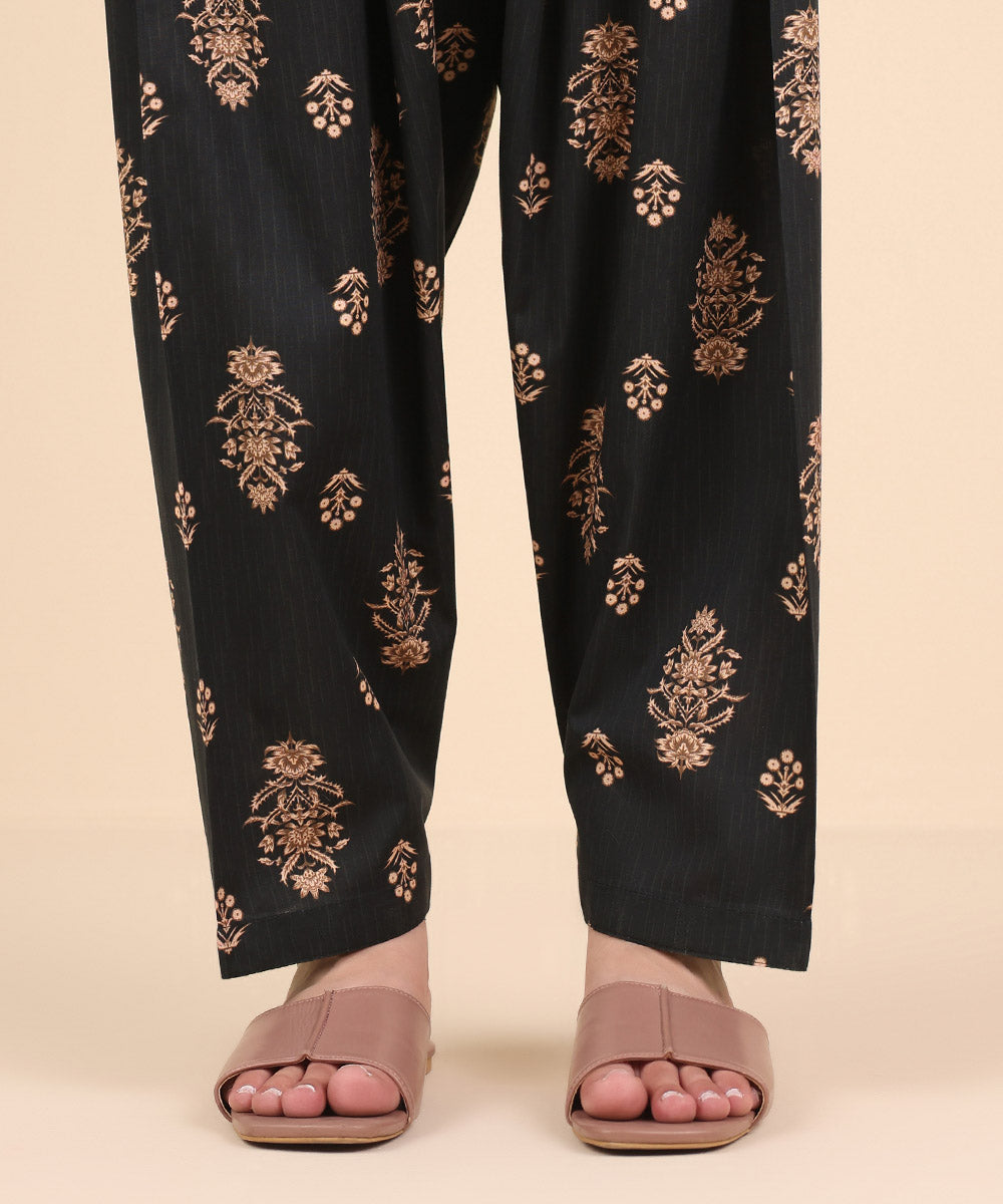 Women's Pret Cambric Black Printed Shalwar