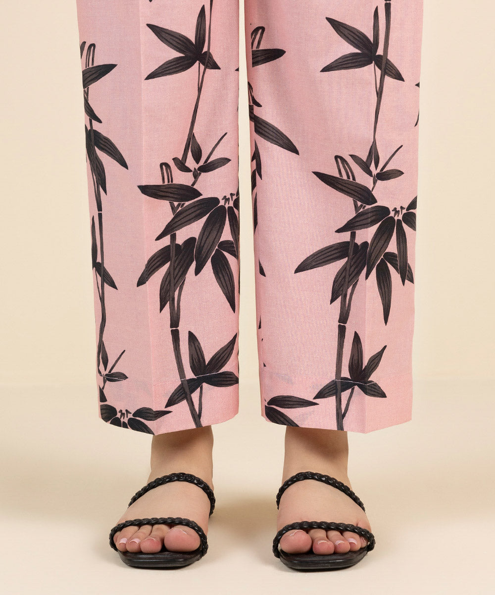 Printed Cambric Straight Pants