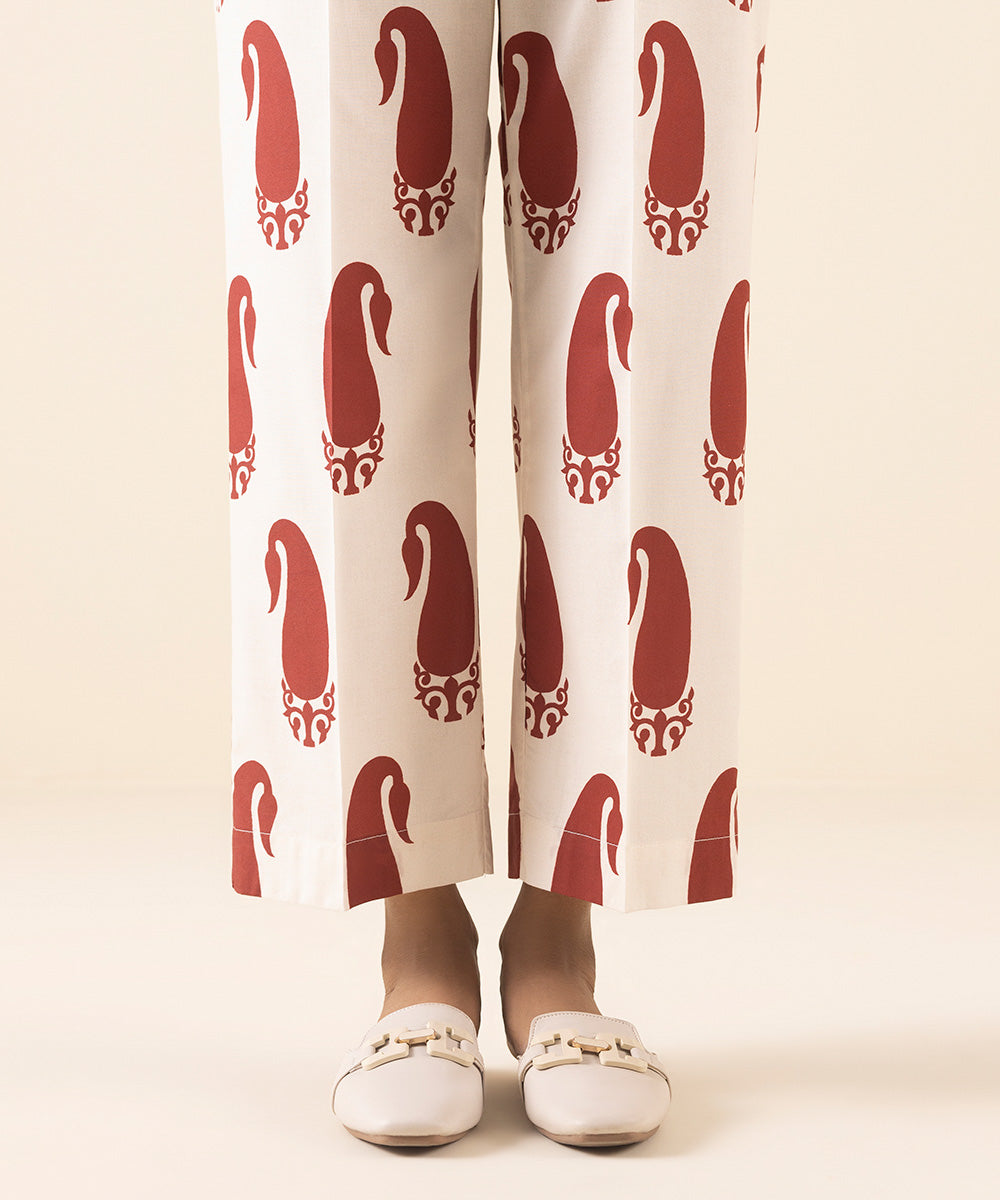 Printed Cambric Straight Pants