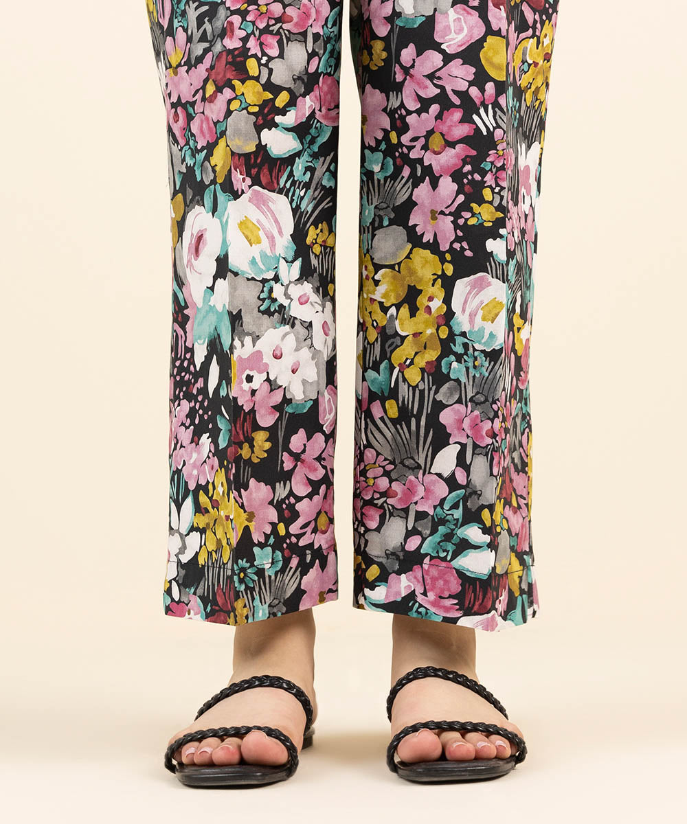 Printed Cambric Straight Pants