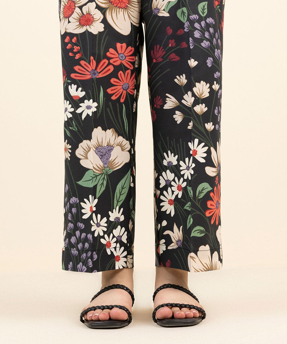 Printed Cambric Straight Pants