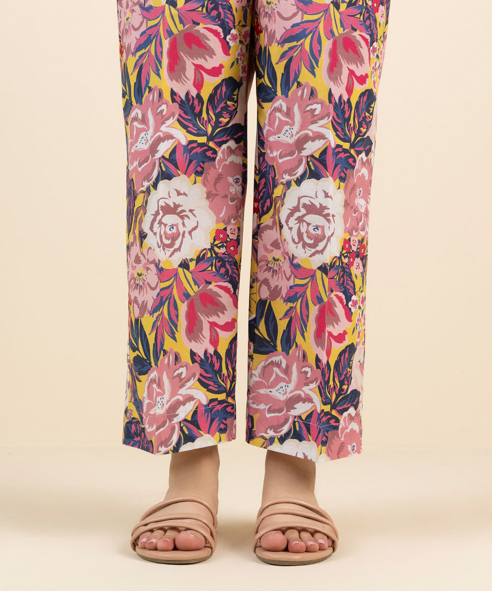 Printed Cambric Straight Pants