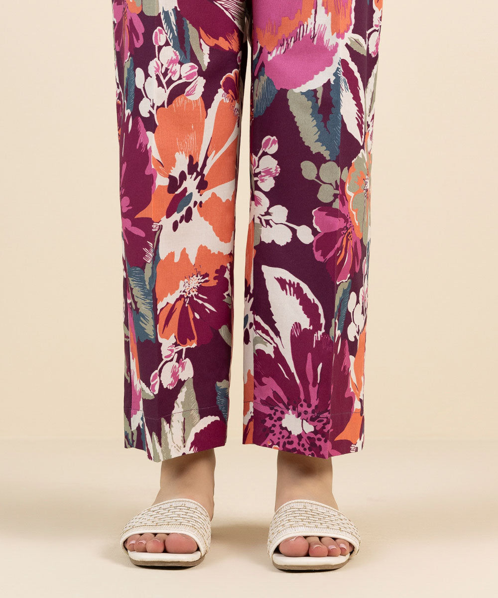 Printed Cambric Straight Pants