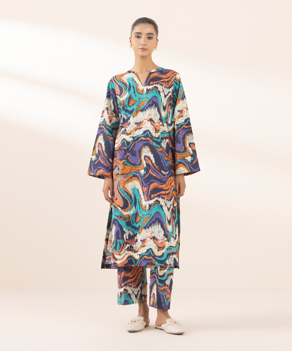 Women's Pret Cambric Printed Multi A-Line Shirt