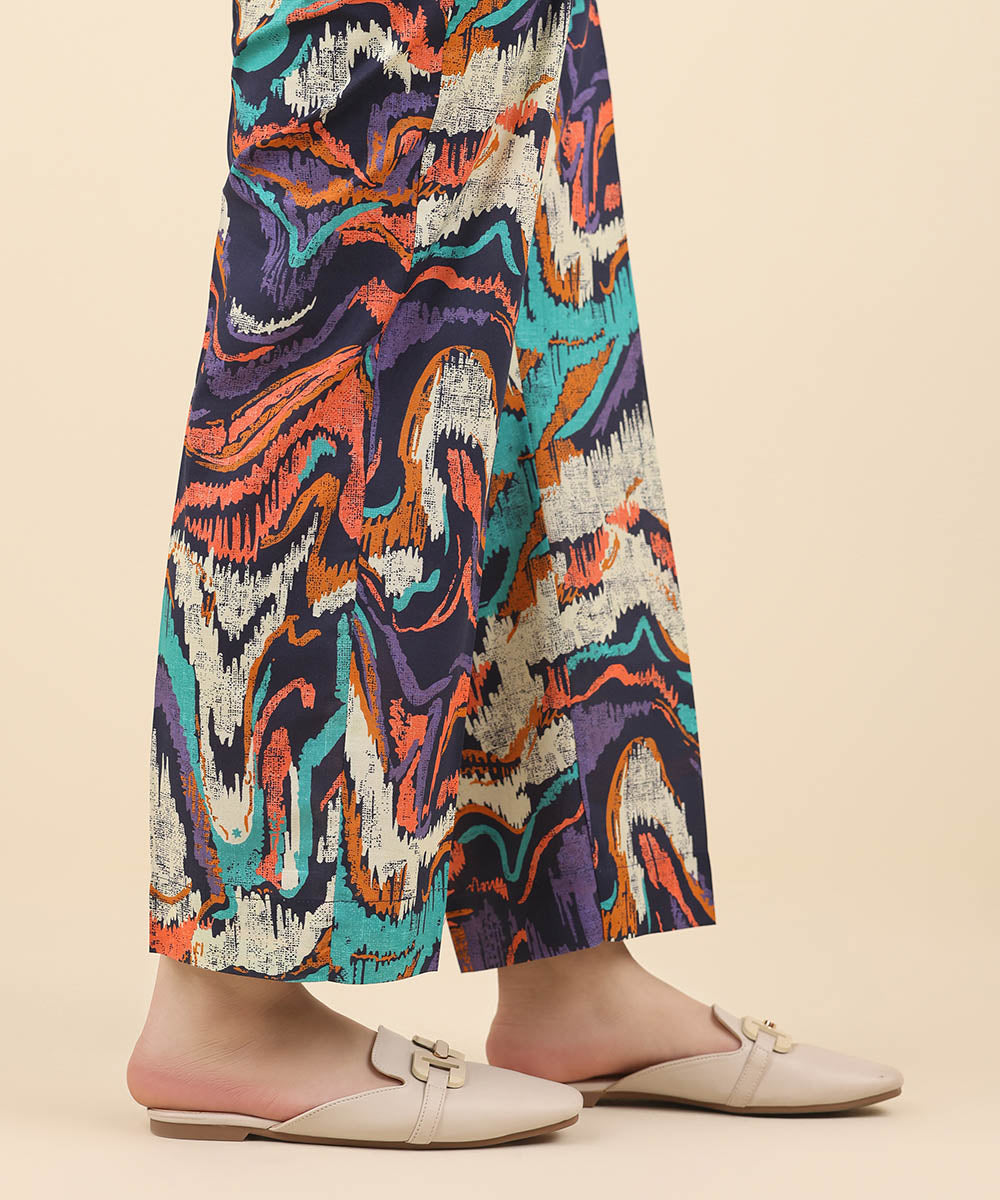 Women's Pret Cambric Multi Printed Straight Pants