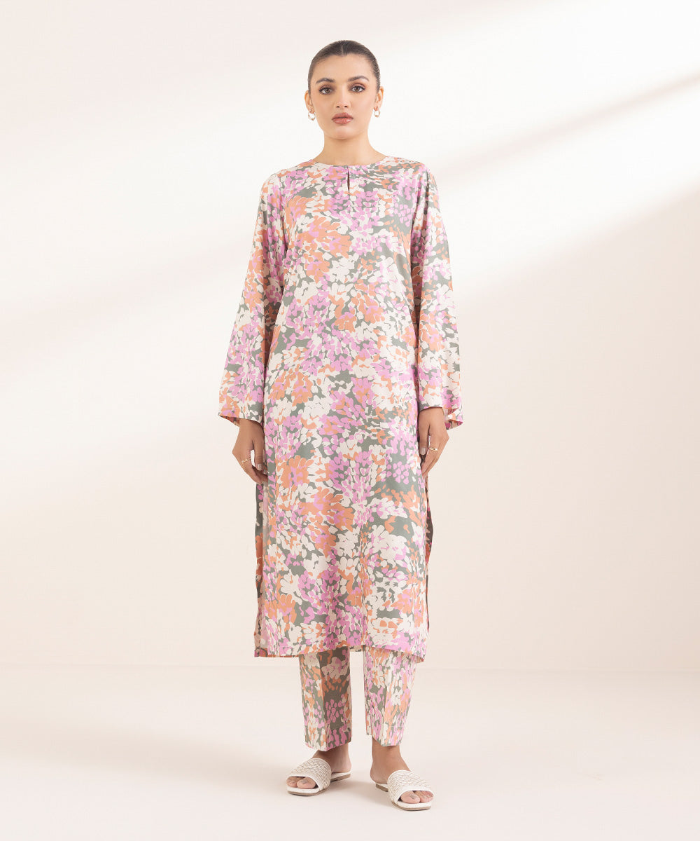 Women's Pret Arabic Lawn Multi Printed Straight Shirt