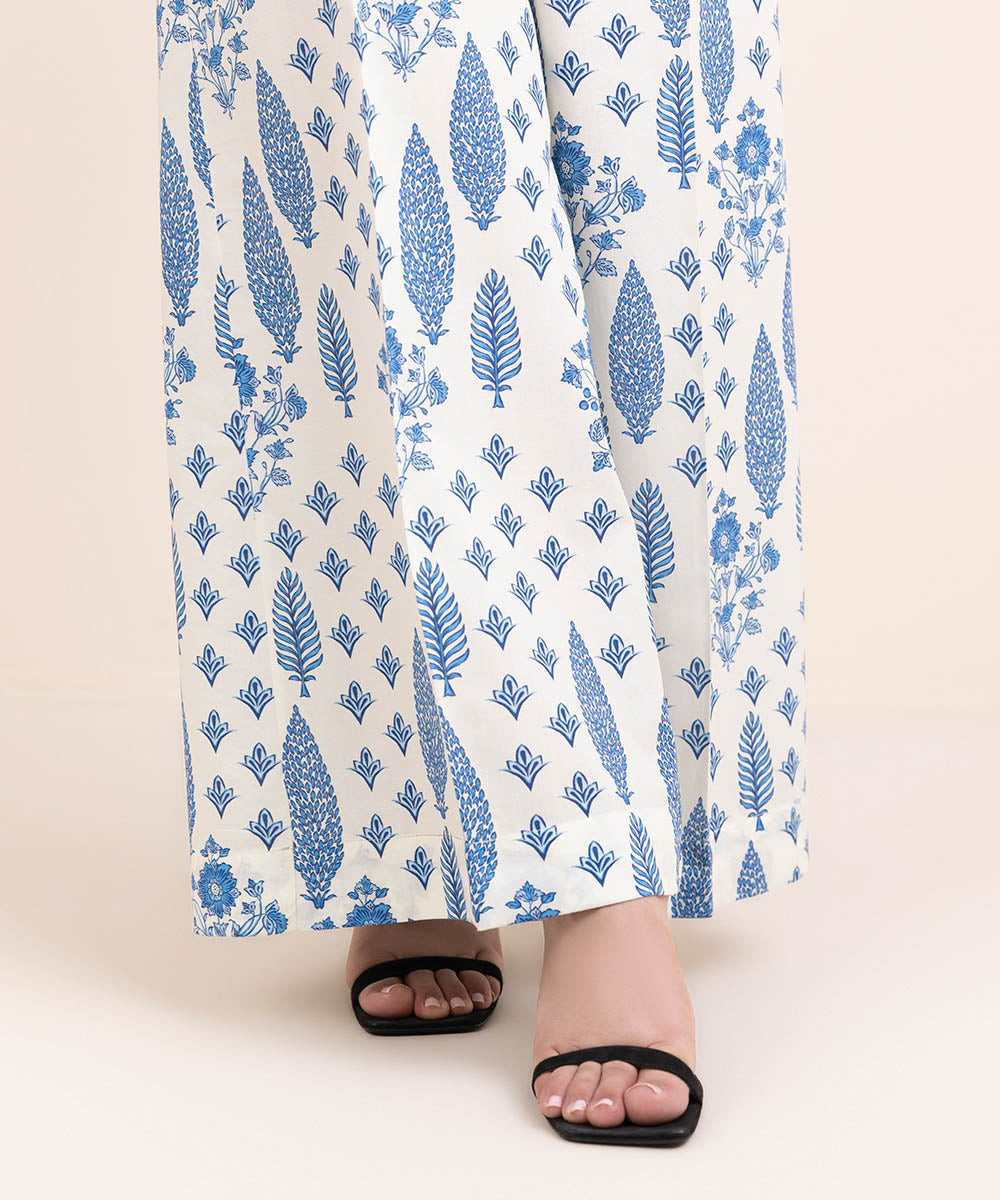 Printed Cambric Flared Pants