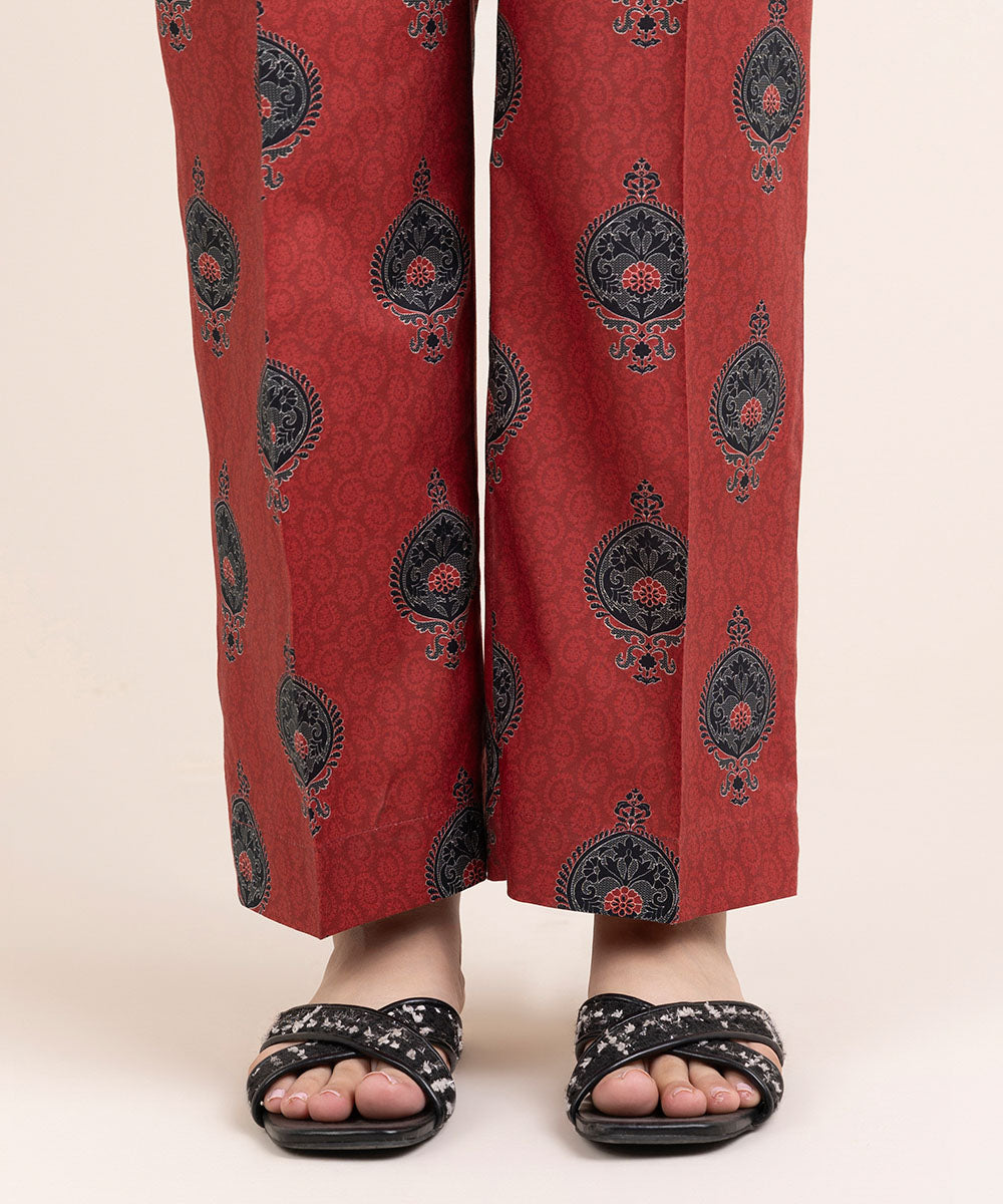 Printed Cambric Straight Pants