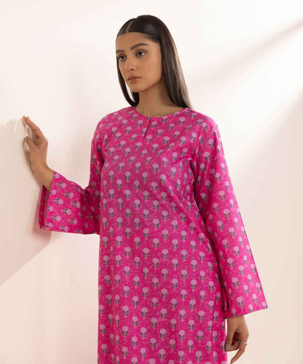 Women's Pret Lawn Pink Printed A-Line Shirt