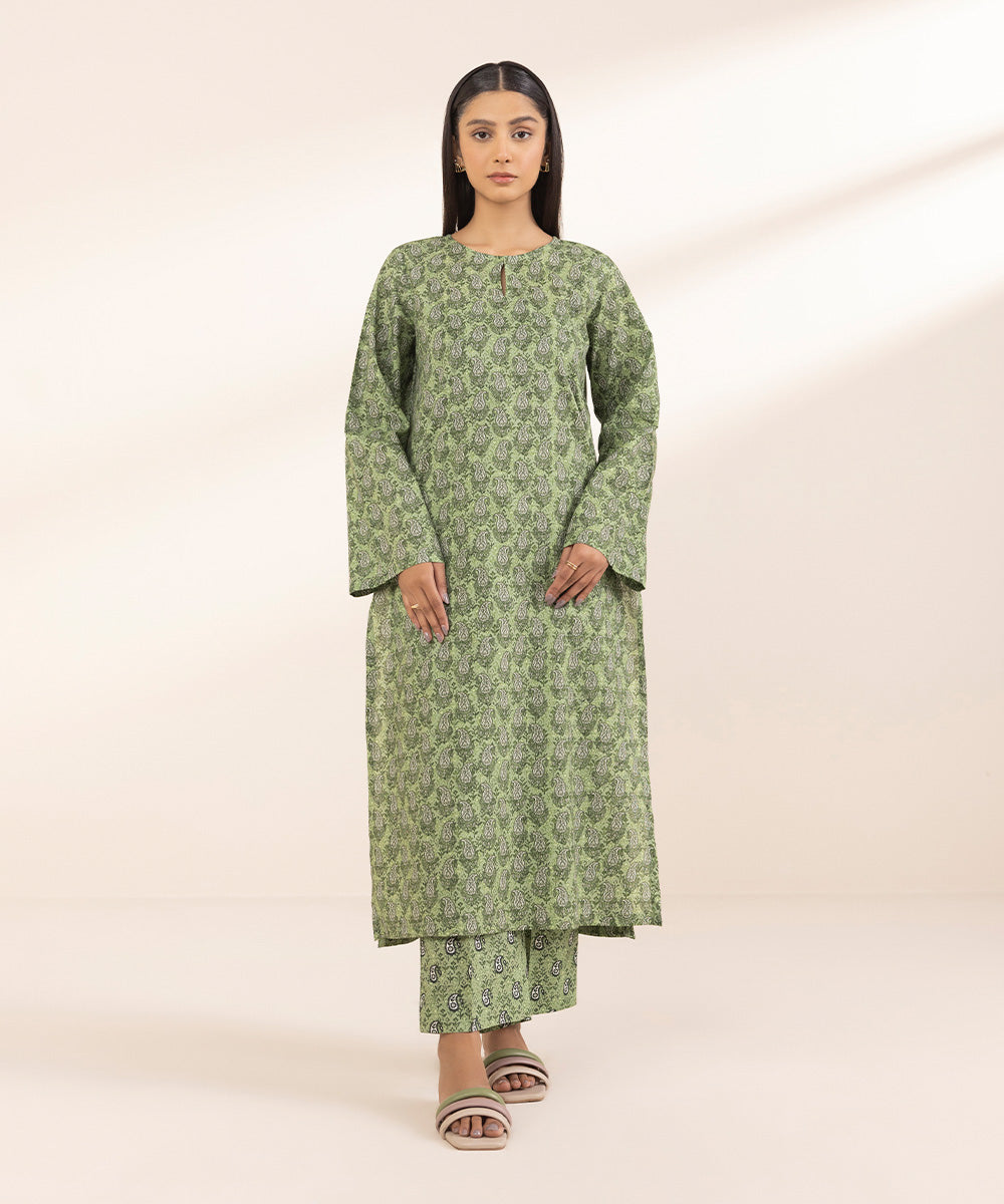 Women's Pret Lawn Green Printed A-Line Shirt