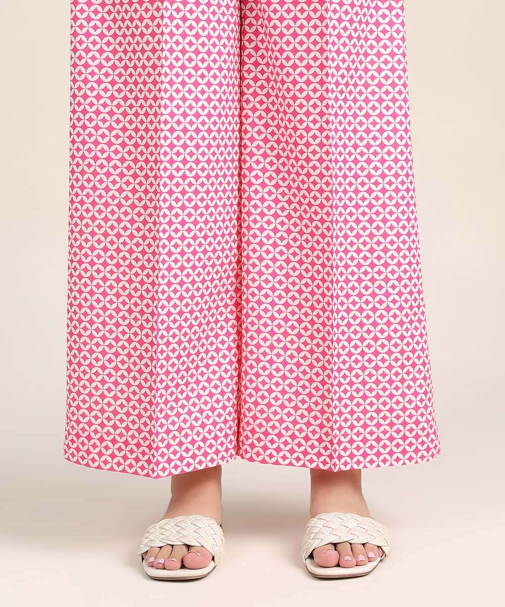 Women's Pret Cambric Pink Printed Culottes