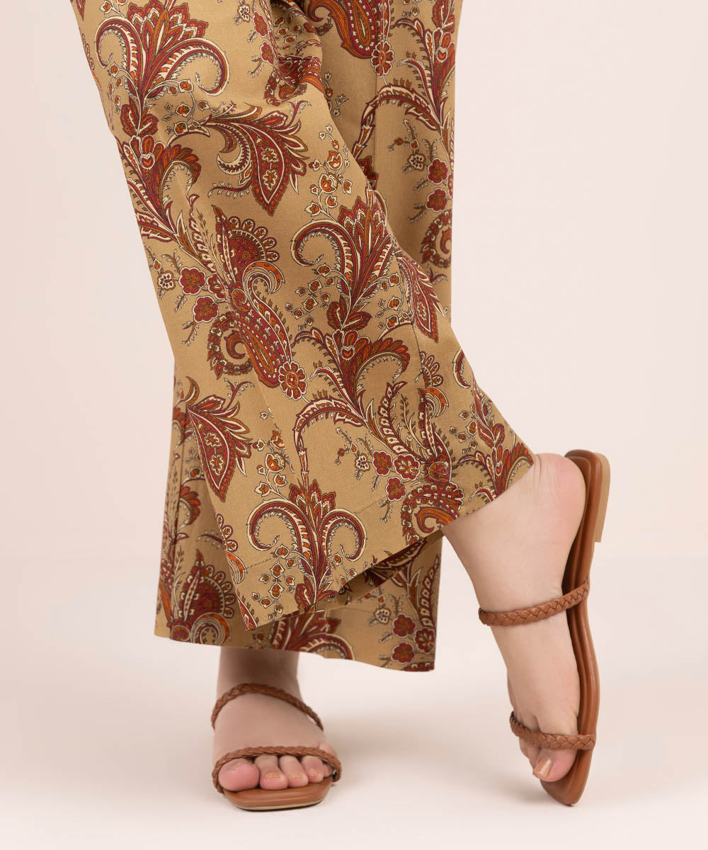 Women's Pret Cambric Brown Printed Culottes