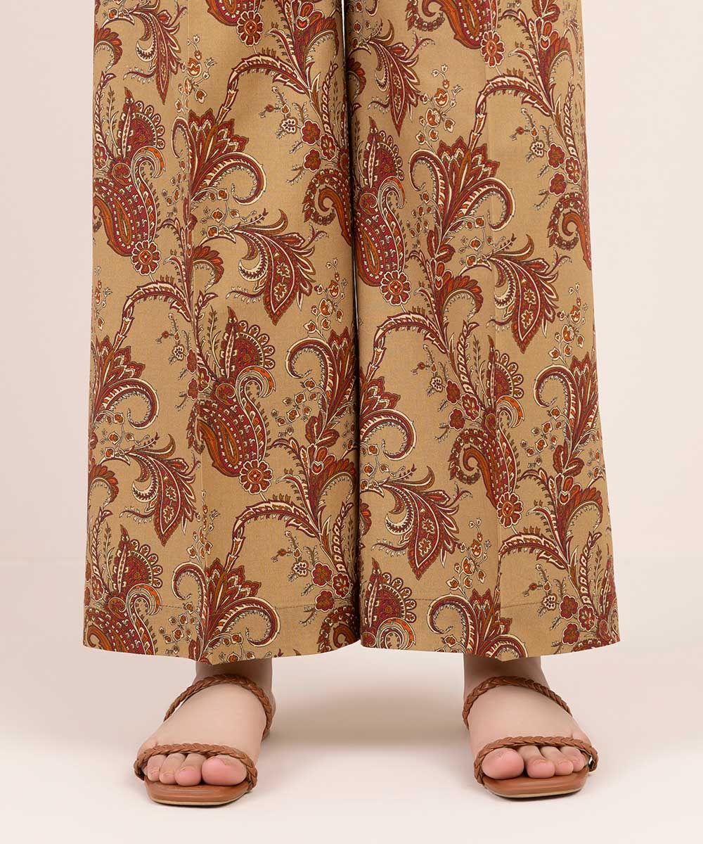 Women's Pret Cambric Brown Printed Culottes