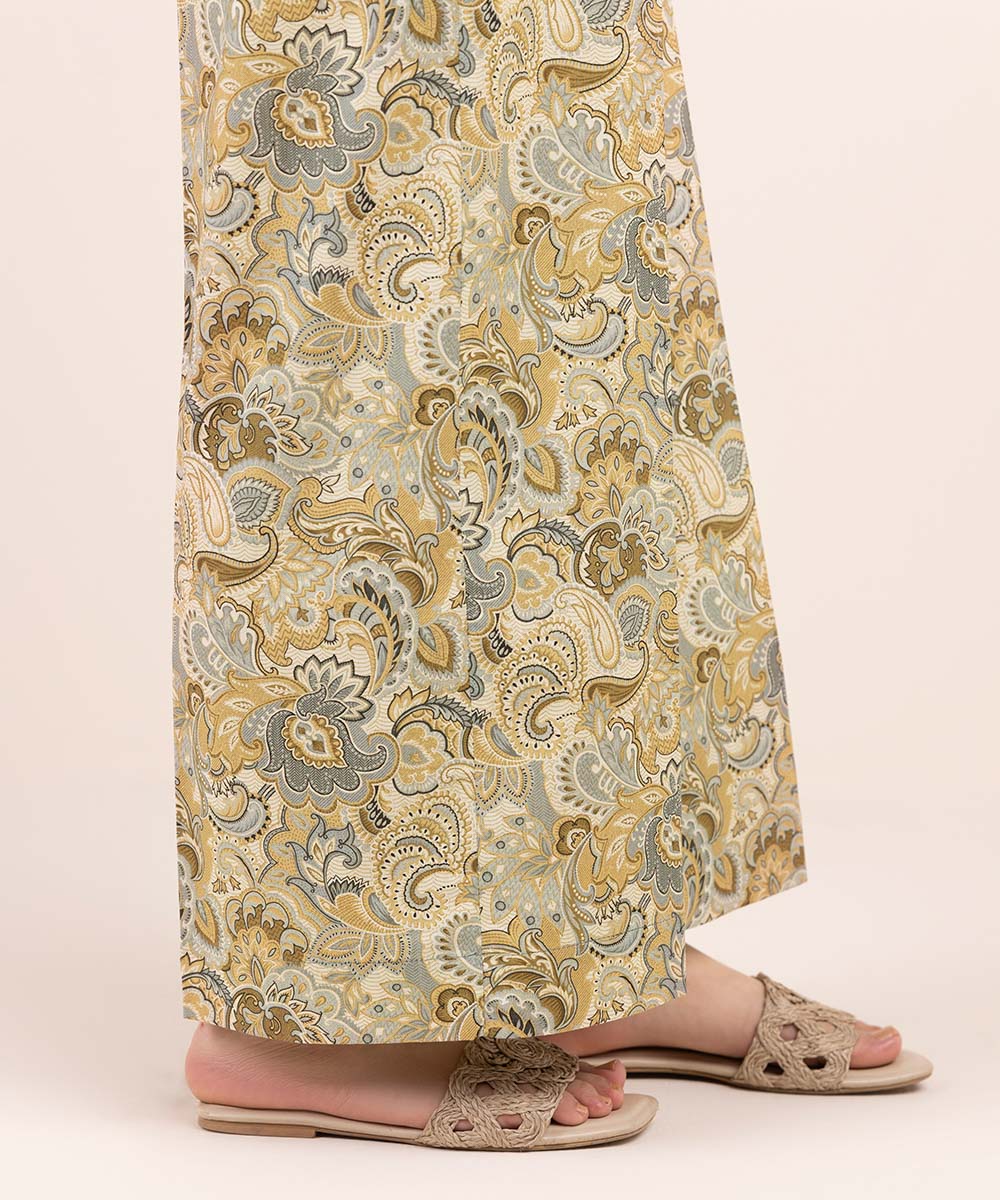 Women's Pret Cambric Green Printed Culottes